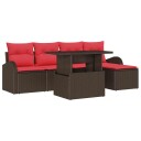 vidaXL Hagesofa Set 6 stk. Brun Poly rattan