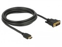 Delock HDMI til DVI-D Adapterkabel 2 m med Trippel Beskyttelse - Svart