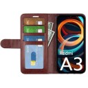 Xiaomi Redmi A3 Lommebok-deksel med Magnetisk Lukning Brun