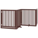 Vidaxl Hundeport Sammenleggbar 4 Paneler Brun 320 cm Poppeltre