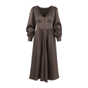 Isolde Dress Chocolate Brown XS Midi satin dress