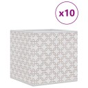 vidaXL Oppbevaringsbokser 10 stk kremhvit 32x32x32 cm ikke-vevet stoff