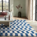 Ryetepper   Atrani Natural Cotton Shaggy blå Størrelse: 200 x 290 cm