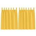  Gardiner med gardiner 2 pcs sennepsgul 140x140cm Polyester