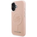 Karl Lagerfeld Mobildeksel med MagSafe for iPhone 16 - Rosa med Initialer og Metallogo