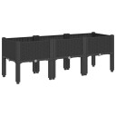 Plantekasse med ben svart 120x40x42 cm PP