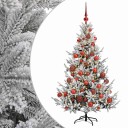 vidaXL Kunstig juletre med julekuler 120 cm 150 LED-lys Varmhvit