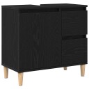  Servantskap Svart Eik 65x33x60 cm Konstruert Tre