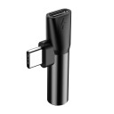 Baseus CATL41 Type-C til 3.5 mm Adapter Sort