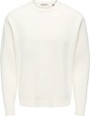 ONLY & SONS Onsrodger Rlx Crew Neck Knit   CLOUD DANCER   S
