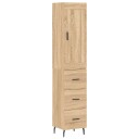 vidaXL Highboard sonoma eik 34,5x34x180 cm konstruert tre 8720845496340