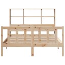  Seng med bokhylle uten madrass 160x200 cm heltre furu 8721158604958