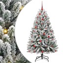  Kunstig juletre Grønn og hvit 150 cm PVC og metall