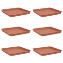 vidaXL Firkantet Blomsterbrett 6 pcs Klinker Rød 36 x 36 x 2.5 cm