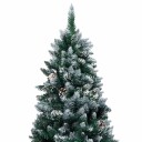 vidaXL Kunstig juletre med LED og kulesett og furukongler 240 cm