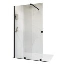 Alterna Pureday Walk-in Dusj Vendbar - Fastfelt + Skyvedør Svart Matt / 110-120cm
