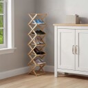 Sammenleggbart bambusskohylle – plassbesparende allsidig design