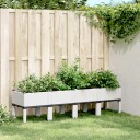 Plantekasse med ben hvit 160x40x42 cm PP