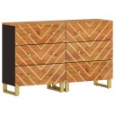 vidaXL TV-benker 2 stk brun og svart 60x33,5x75 cm heltre mango