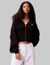 Calvin Klein Jeans A- French Terry Badge Logo Fz Ho - Black - S