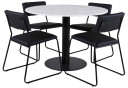 Venture Design Estelle & Kenth spisegruppe Svart/hvit 4 stoler & bord 106 cm
