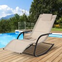 Beige metall gyngestol for hage 150x62x88 cm