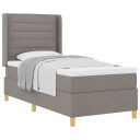  Sengebunn med madrass Taupe 100x200 cm Stoff