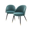 Cooper spisestol roche turquoise velvet set om 2