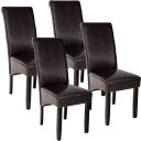 tectake 4 spisestuestoler ergonomisk - brun