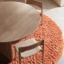 Rundt teppe   Combarro Solid Cotton Shaggy lys oransje Størrelse: Ø 200 cm