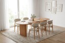 Noira spisegruppe uttrekkbar 220 320 cm eik med 6 Molly spisestoler   Eik