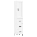  Highboard hvit 34,5x34x180 cm konstruert tre