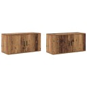  Veggmontert TV hylle sett 2 pcs Gamle tre 80 x 34,5 x 40 cm