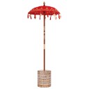 vidaXL Balinesisk parasoll med base Rød 95 x 95 x 260 cm