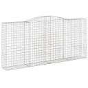 vidaXL Gabionkurver buede 2 stk 400x50x180/200 cm galvanisert jern