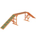 Dog Agility Bridge Agility utstyr for hunder med sikkerhetsstang sklisikre overflateagility enhet for hage 325 x 55 x 69 cm o