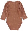 Minymo Body L/æ Brun m. Prikker 68 Langermet Body 62