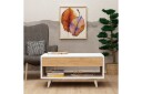 Mod Design Sofabord 80 cm med Oppbevaringsskuff + Hylle - Tre/Hvit