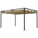 Pergola 4x3m hagepaviljong, terrassetak laget av stål, hagepaviljong med justerbart tak, frittstående, solbeskyttelse for terras