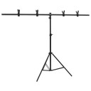 vidaXL Bakgrunnsstativ T-form svart 151x60x(70-200) cm