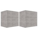 vidaXL Nattbord 2 stk betonggrå 40x30x40 cm sponplate