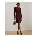 Lauren Ralph Lauren Jersey Three Quarter Sleeve Dress   Burgundy   40