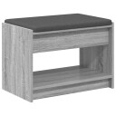 vidaXL Gangbenk Grå Sonoma 63 x 38 x 45 cm Konstruert treverk og stoff
