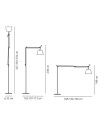 Artemide - Tolomeo Mega Gulvlampe m/Dimmer Ø420 Svart Sateng/Alu - Lampemesteren