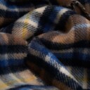 Joshua Ellis Reversible Classic Check Cashmere Blend Scarf Beige-Blue Check