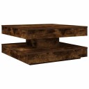  Salongbord 360 graders roterbart røkt eik 70x70x34,5 cm