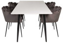 Venture Design Polar & Limhamn spisegruppe Hvit/grå 4 st stoler & bord 180 x 90 cm