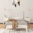vidaXL Veggmontert sengegavl hvit 106x3x63 cm heltre furu