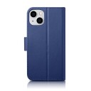 Icarer Icarer Lommebokveske 2-I-1 Iphone 14 Plus-Deksel Skinnflipdeksel Anti-Rfid Blå (Wmi14220727-Bu)