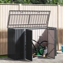 vidaXL Hage Lagringsboks Svart 214 x 82 x 132 cm Stål